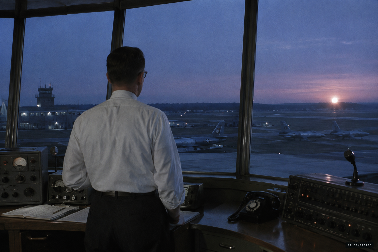 Controller Tom Selby looks out: the object east of Andrews, barely moving