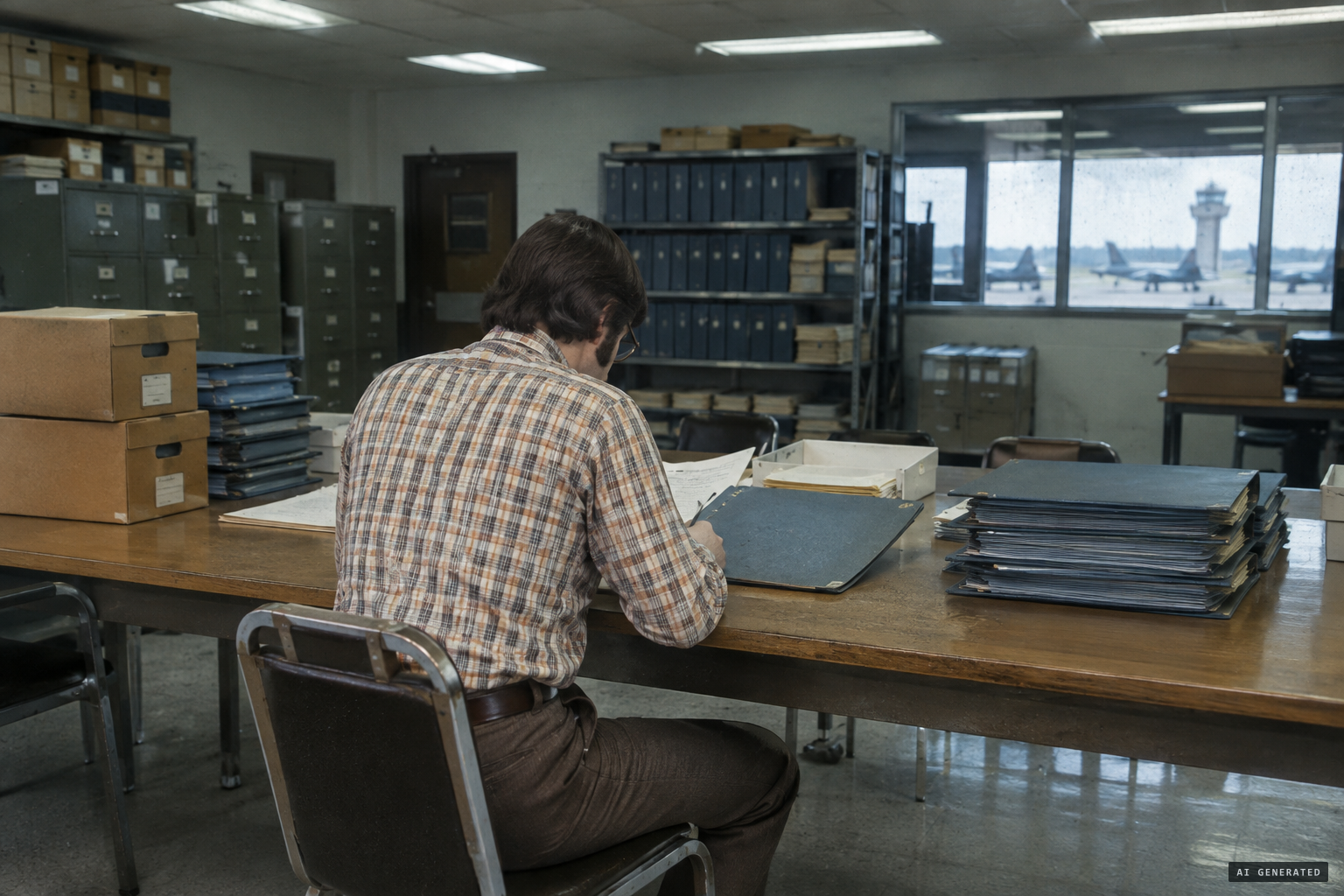 Don Berliner copying Blue Book unknowns at Maxwell AFB