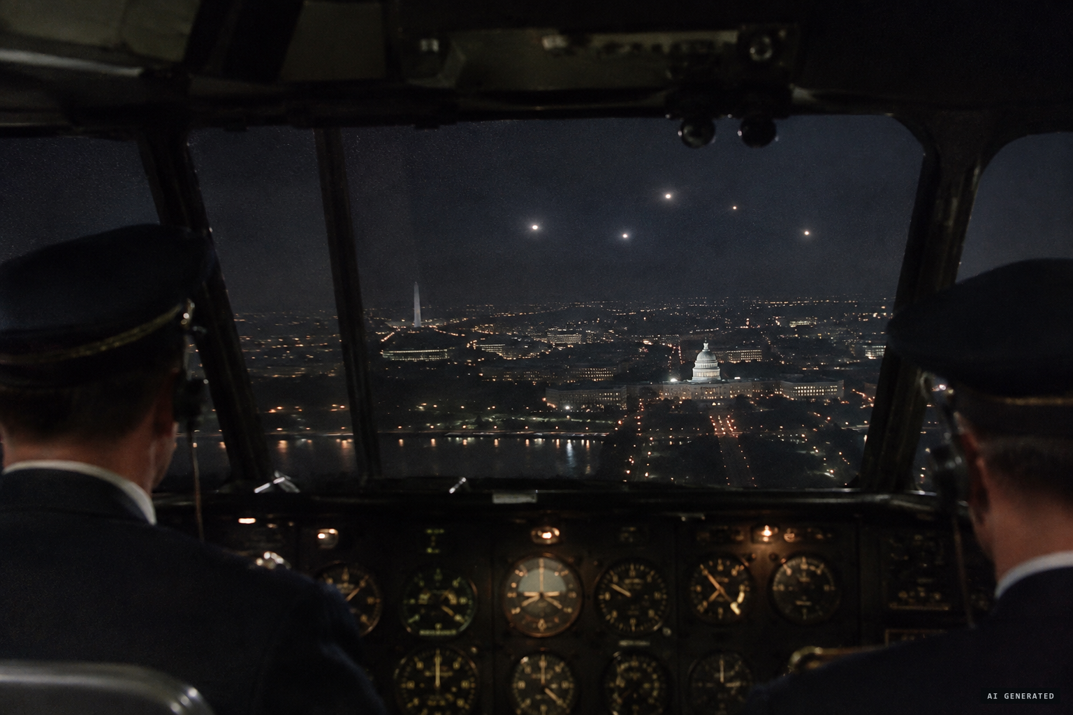 July 1952: Pierman's DC-4 sees lights over Washington