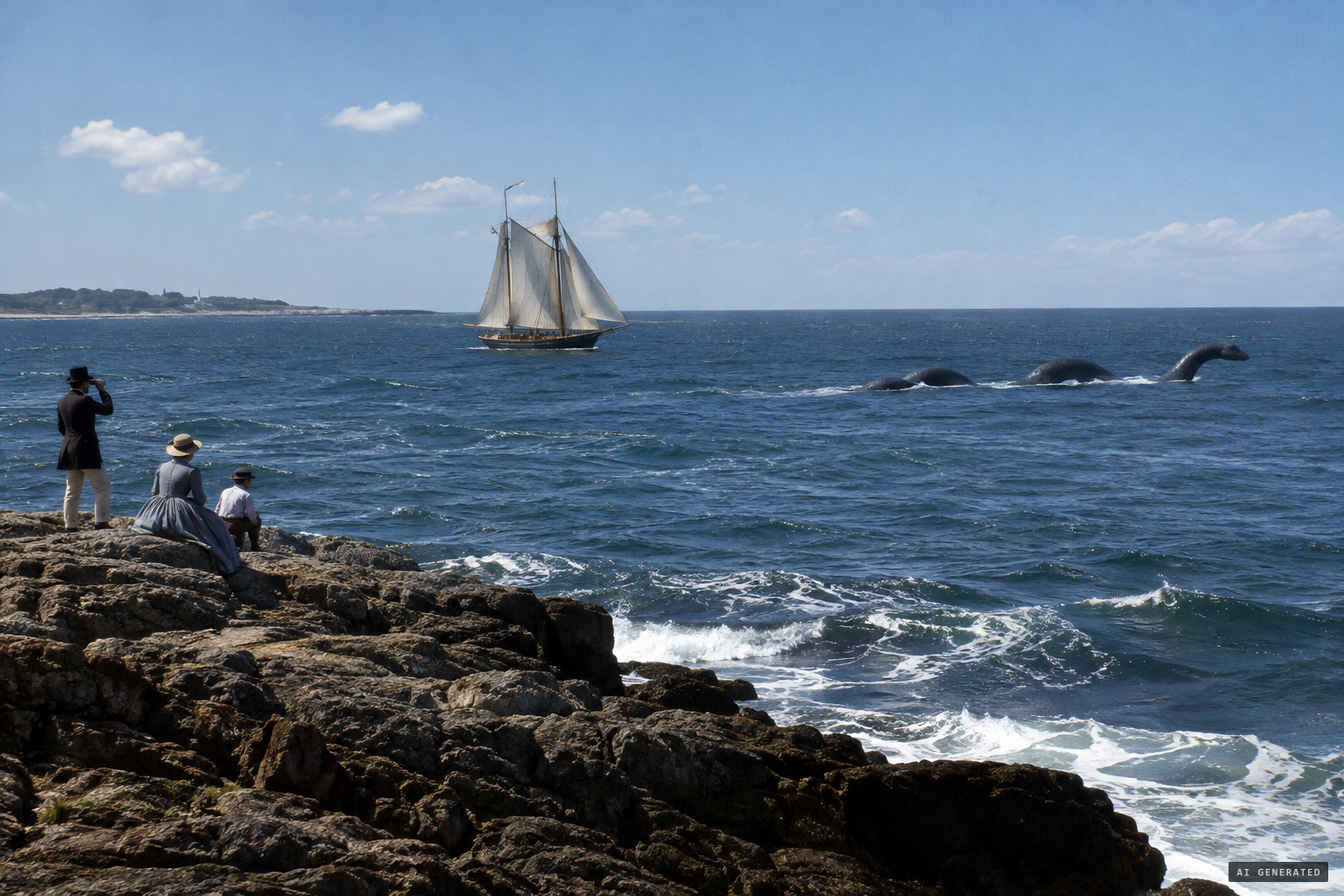 The schooner Charles reports a sea serpent off Nahant