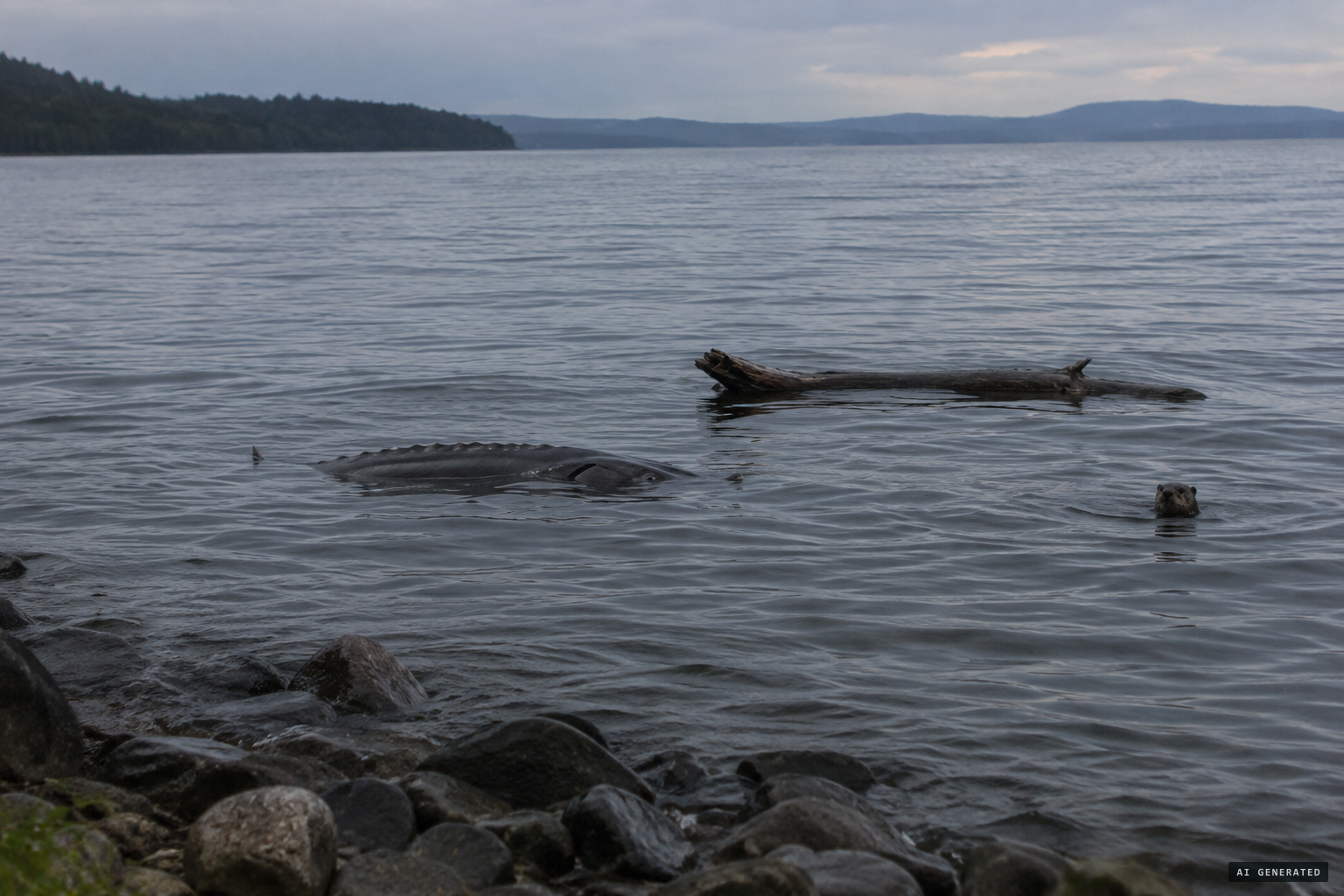 Sceptics point to sturgeon, gar, otters, logs and seiches.