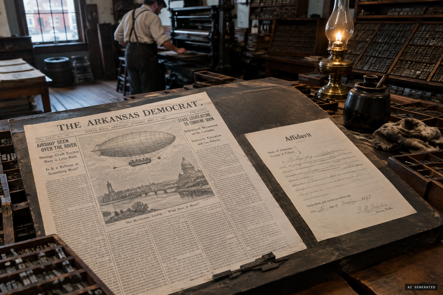 Hoax or real? Arkansas papers printed airship jokes