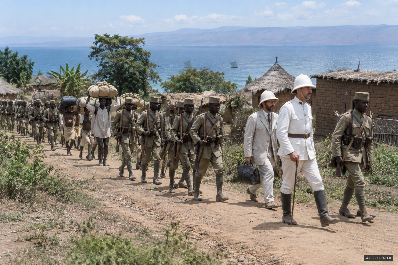 The von Beringe expedition leaves Usumbura, August 1902