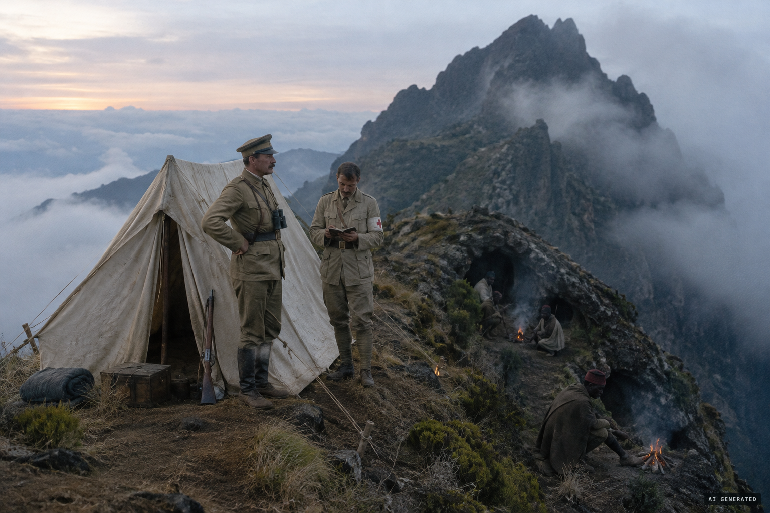 The ridge camp on Mount Sabyinyo