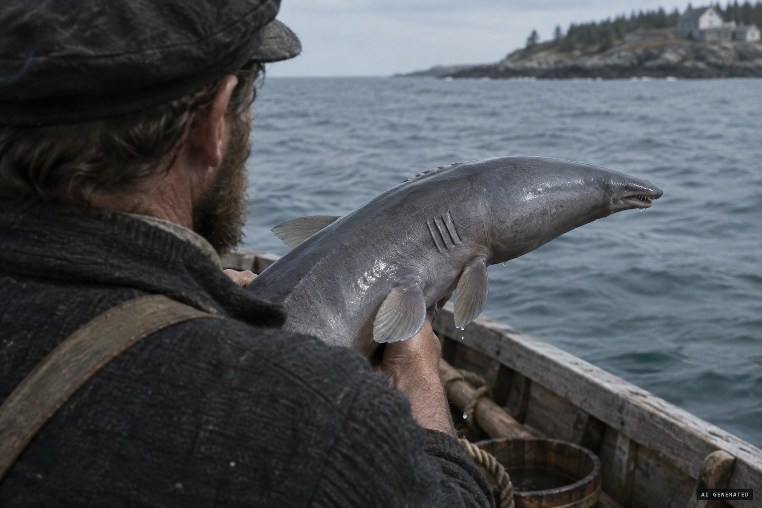 The stunted head, tiny mouth under an overhanging snout, and three marks on the neck