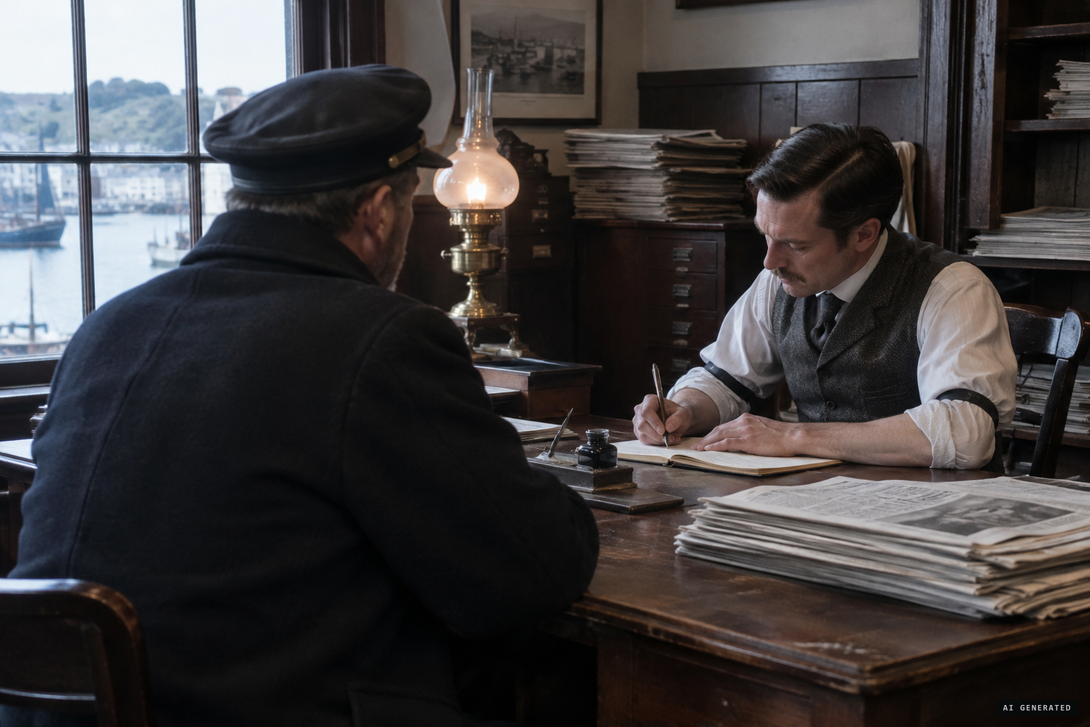 Captain White tells his story to the Falmouth Packet
