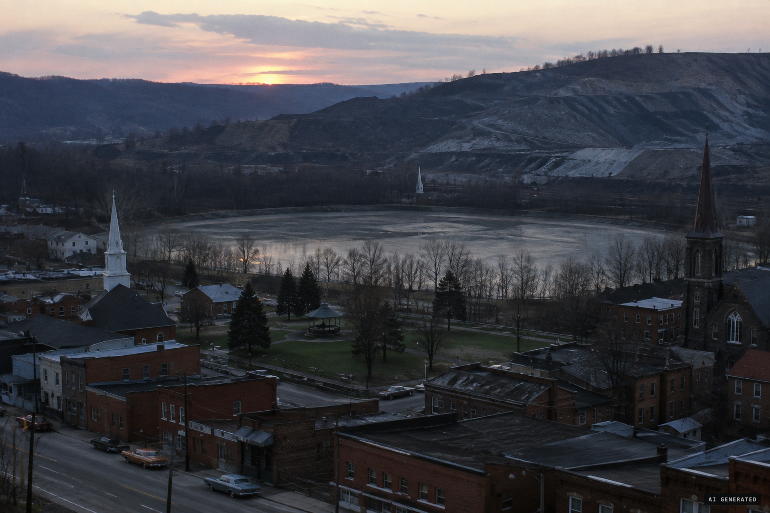 Carbondale and the old mine pond behind Russell Park