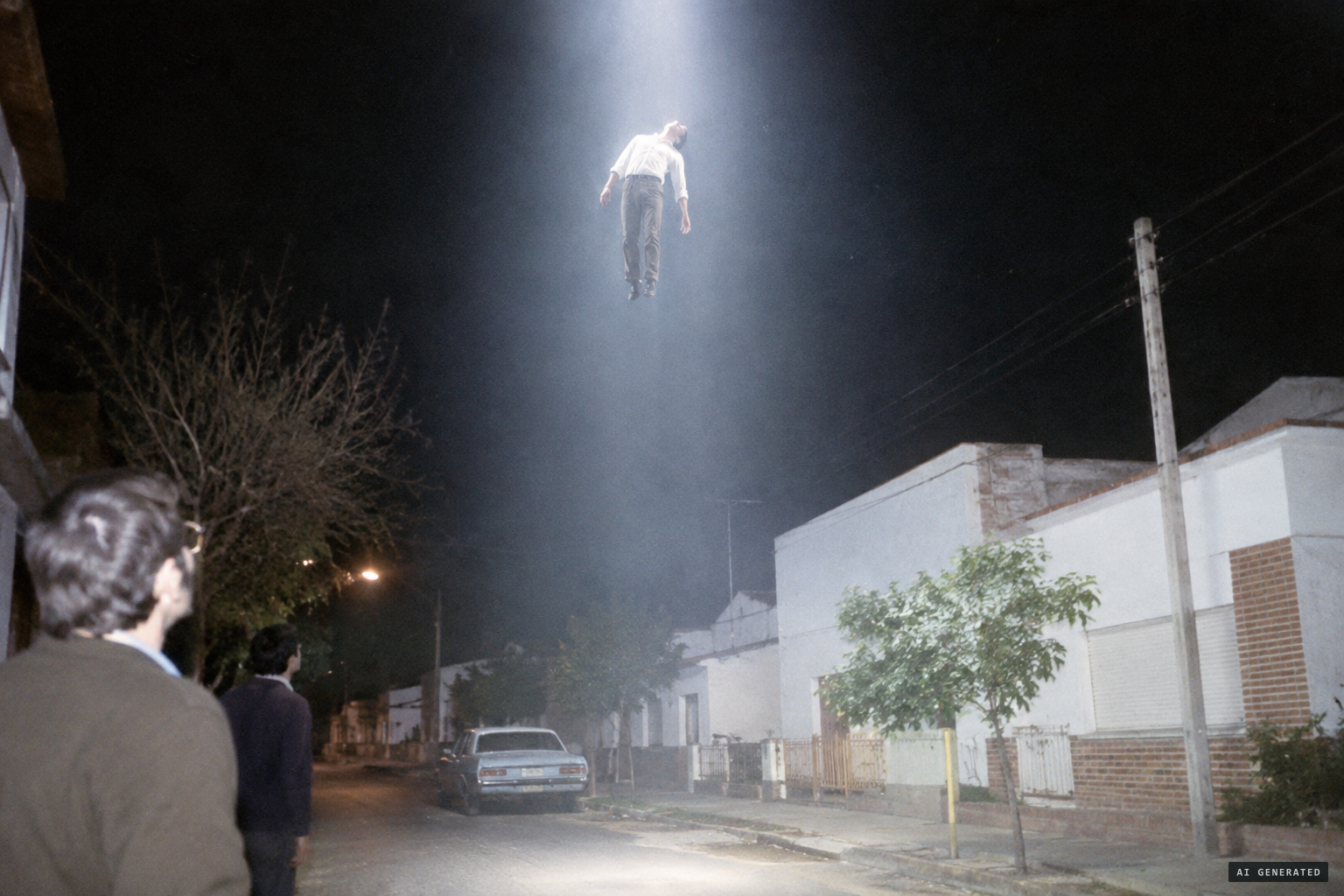 Blinded and paralyzed, he is pulled off the ground and loses consciousness about 3 meters up.