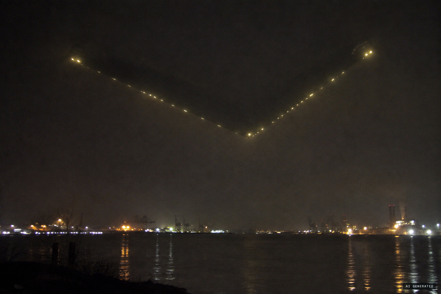 Some saw one huge solid object, estimated at least 1000 ft long