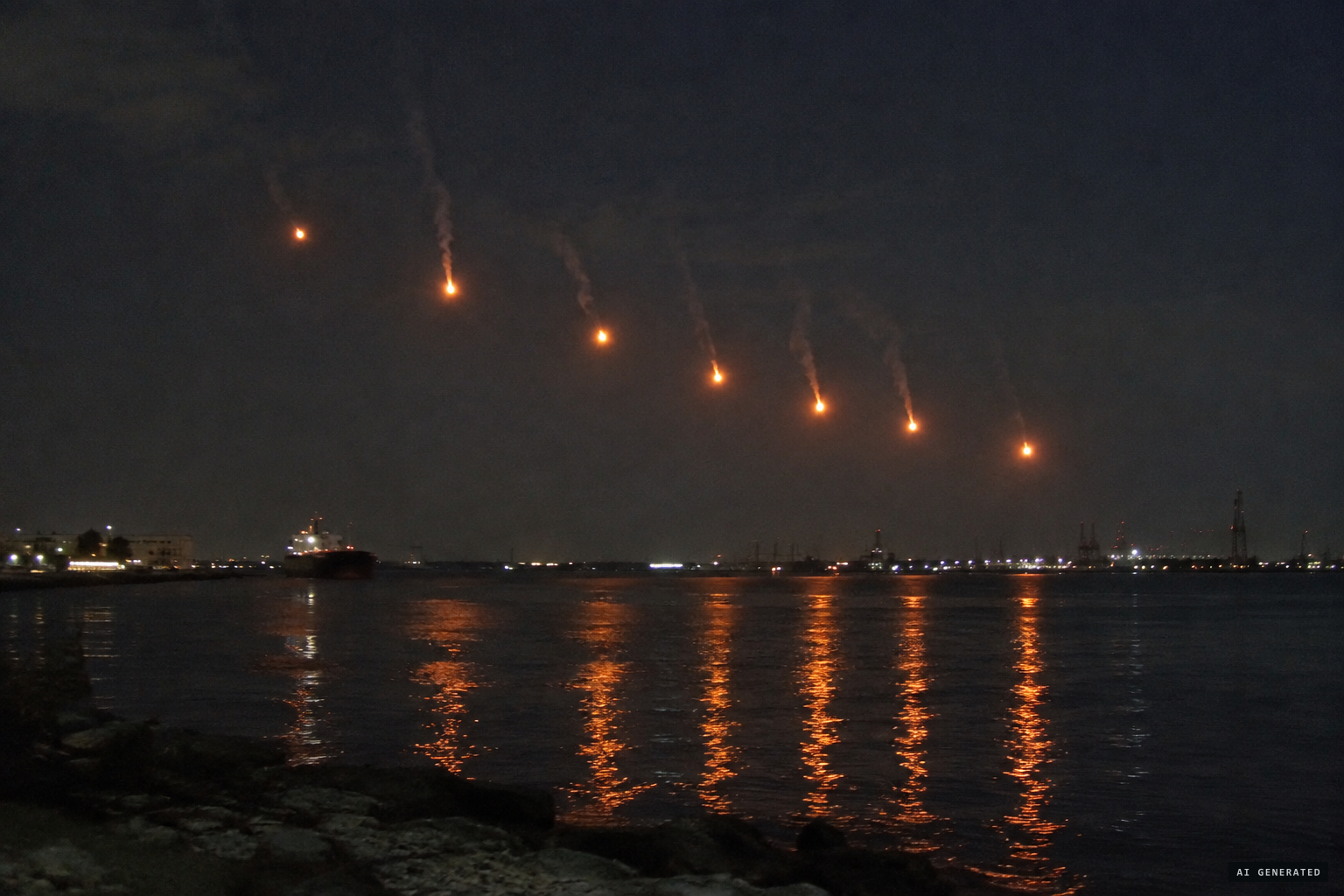 The proposed explanation: a set of military flares