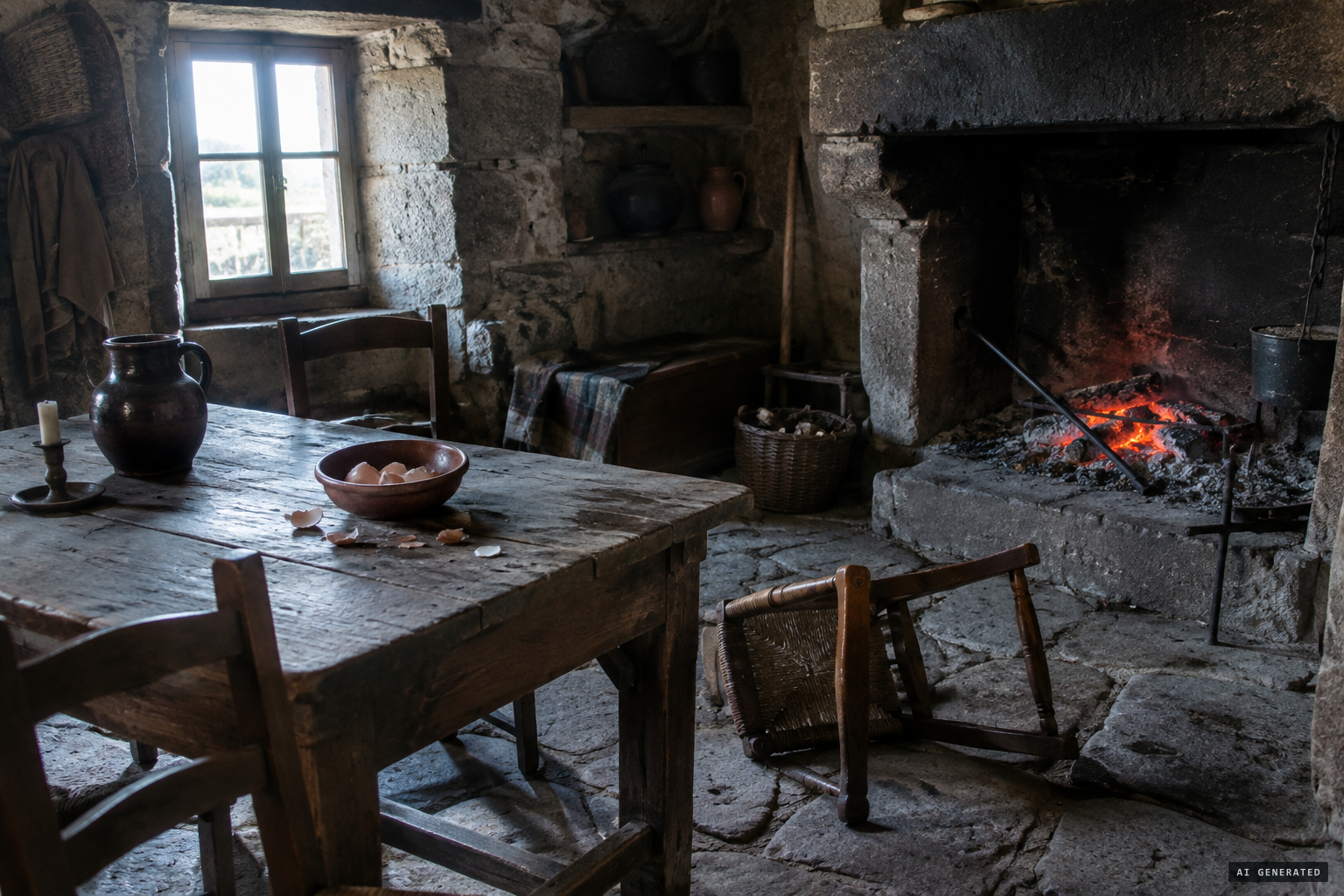Furniture moved overnight, eggs emptied and embers stirred in the hearth