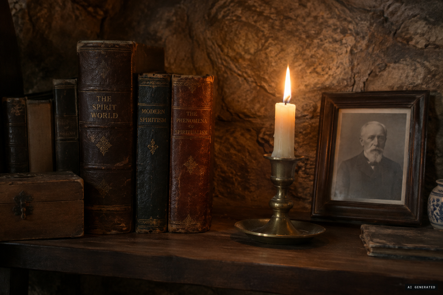 The late husband's spiritist books brought home from America