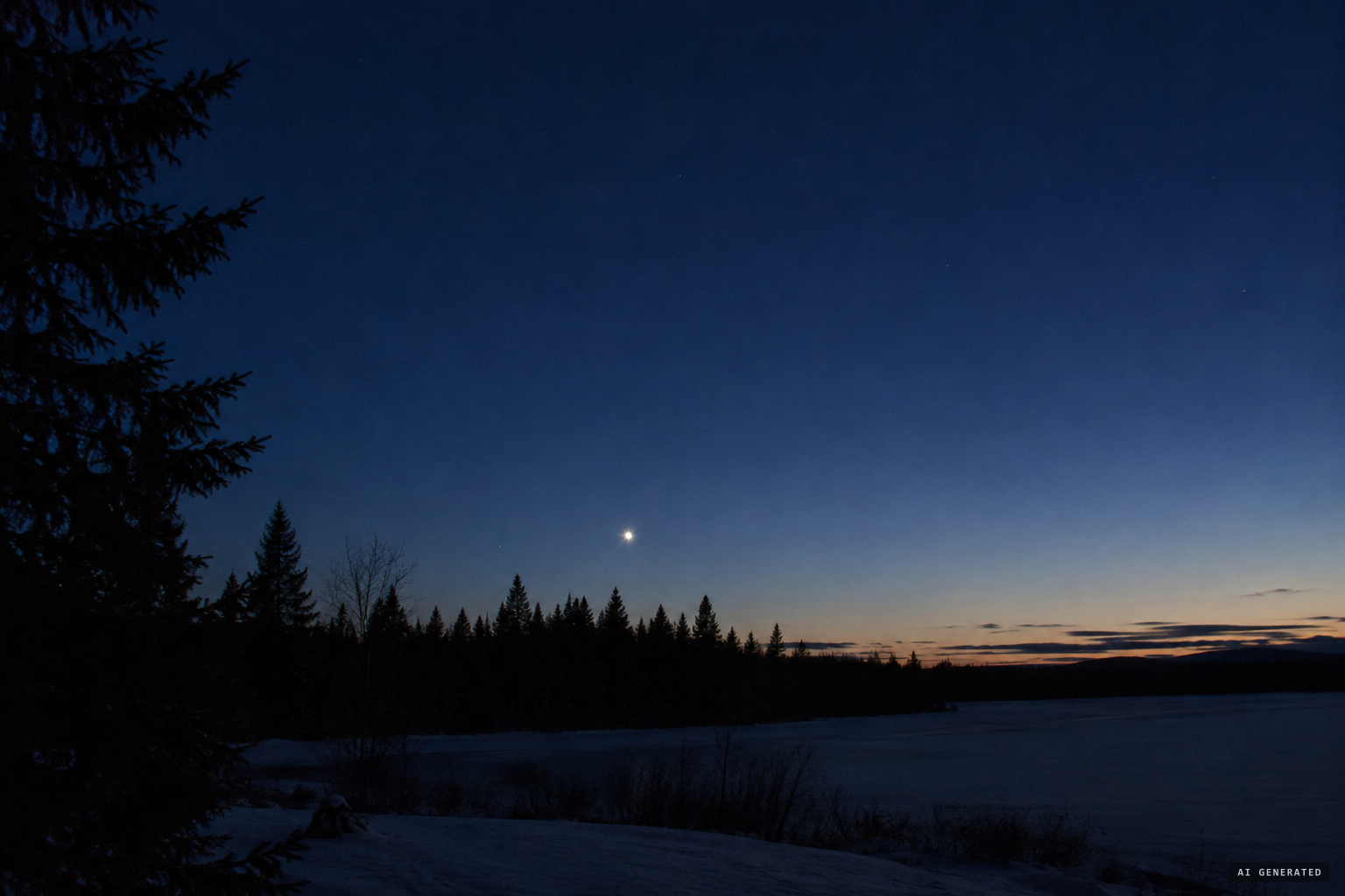 Venus, bright and low in the early-morning sky