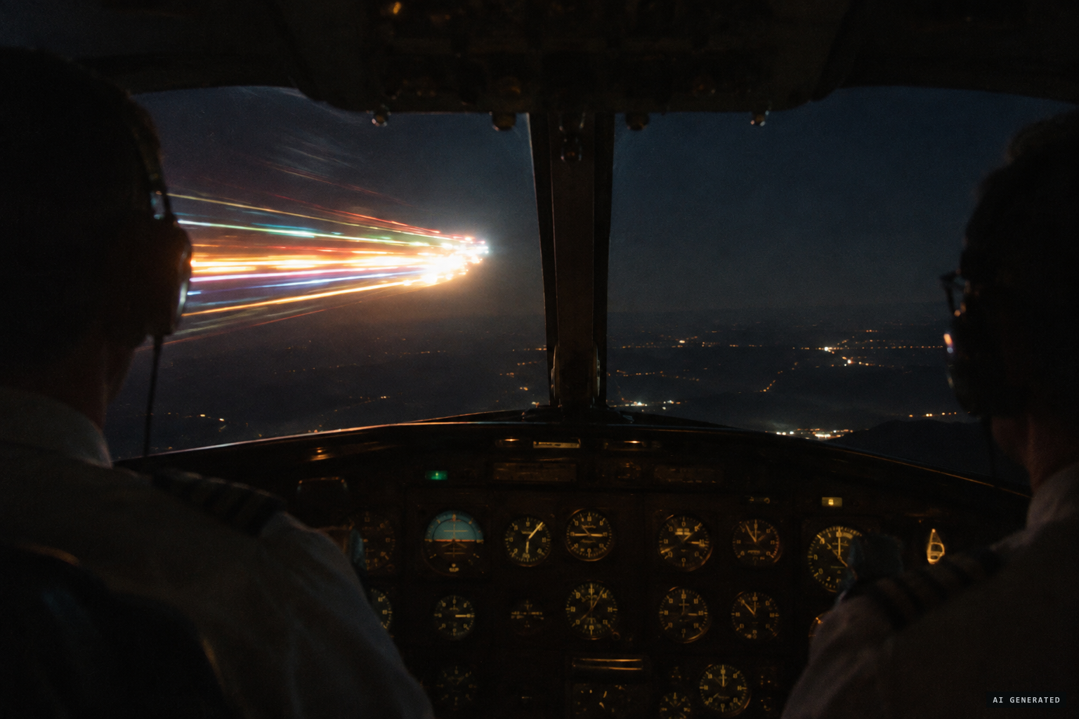 The light closes to about three miles from the airliner