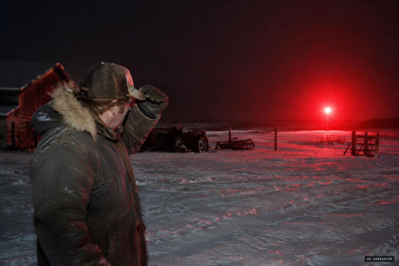 A Lundar farmer feels searing heat from a bright red light