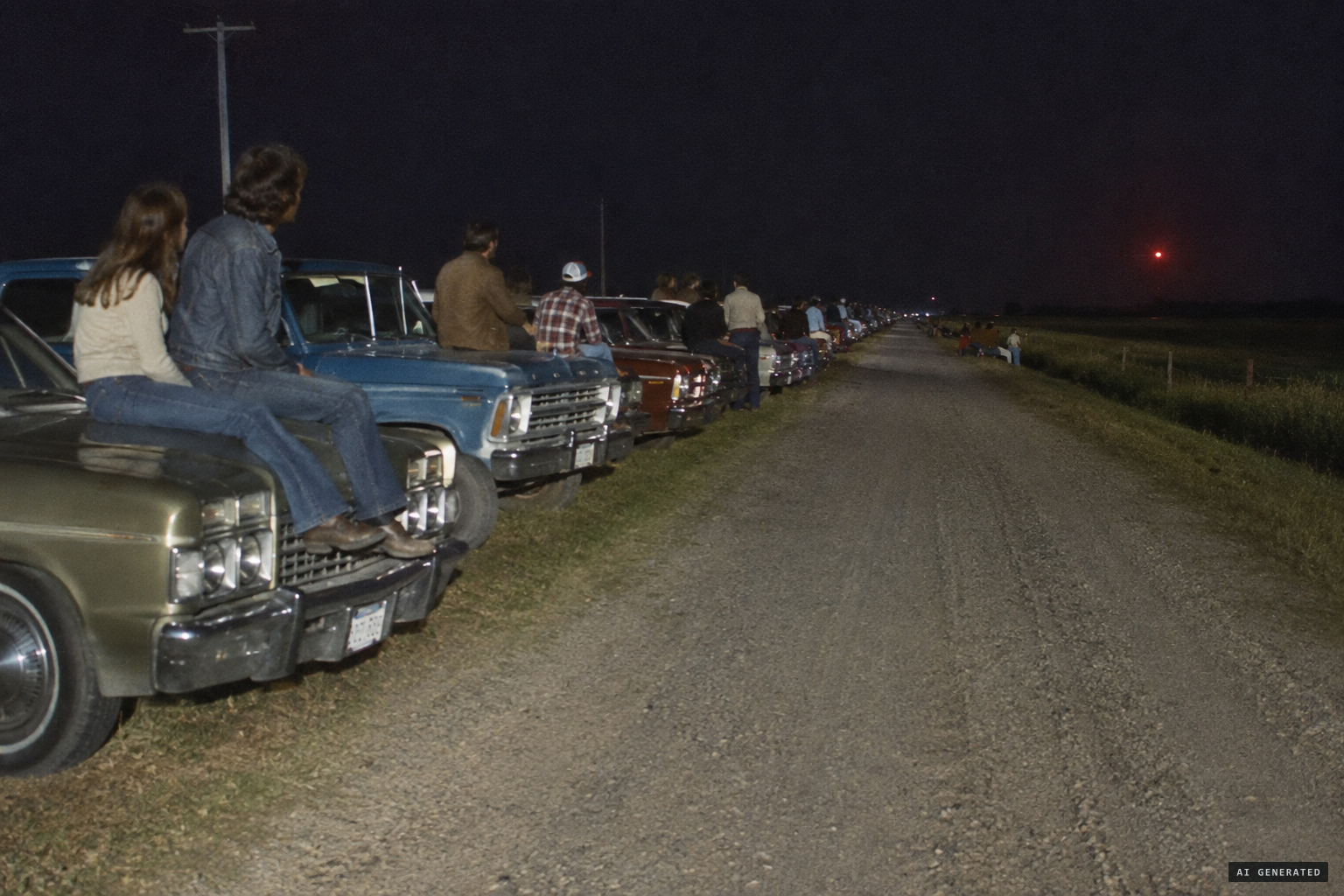 Crowds jam the gravel roads to see Charlie Red Star