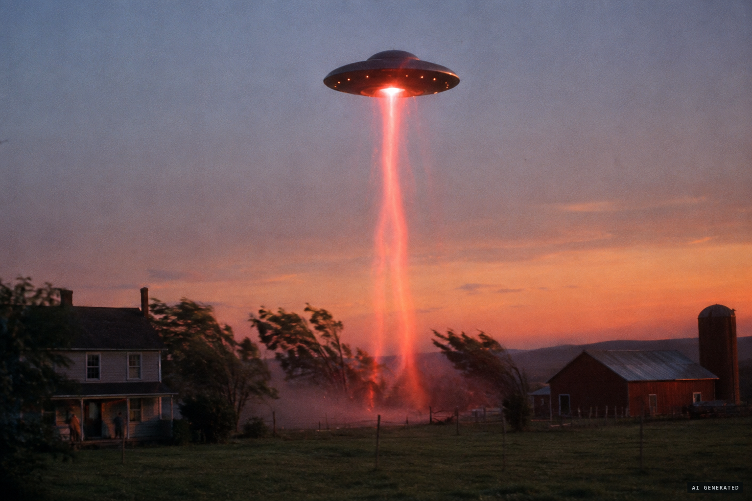 Red vapor shoots to the ground and bounces back as the craft takes off