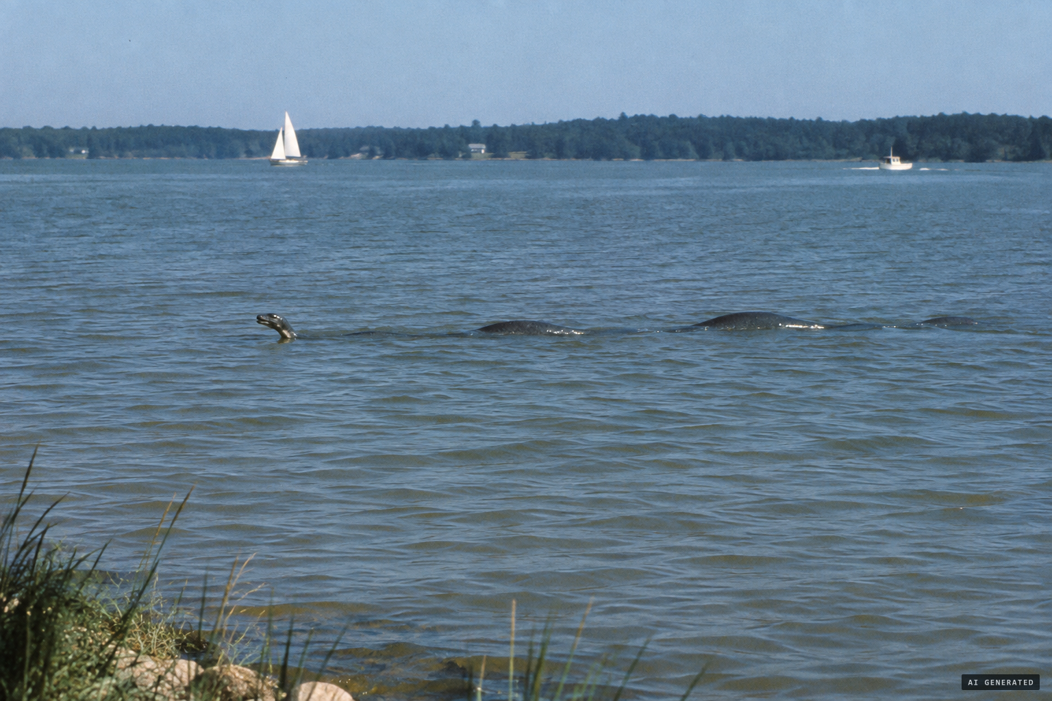 It stuck its head out of the water and moved in an undulating fashion