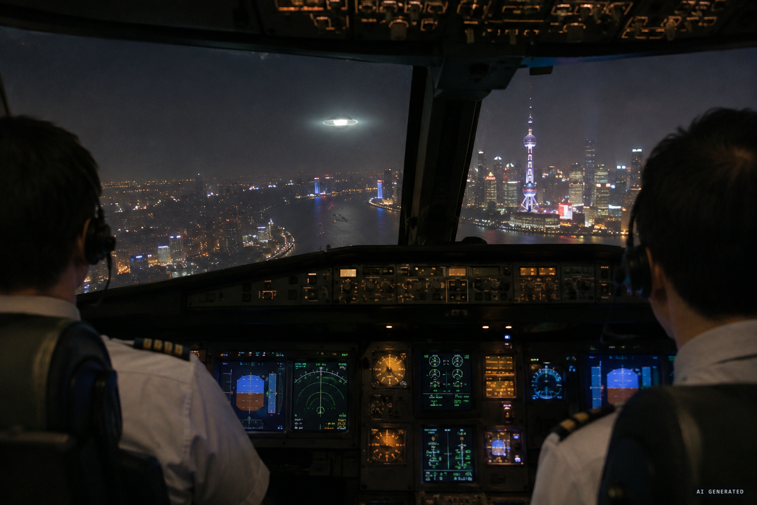 Pilots over Shanghai report a large glowing object radar did not show