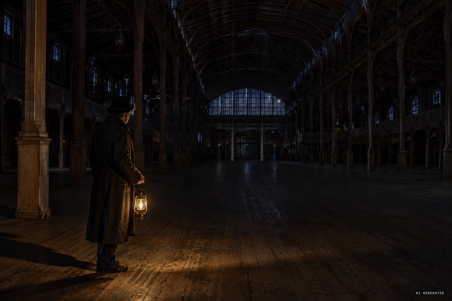 The night watchman hears rappings and marching in the Exposition Hall