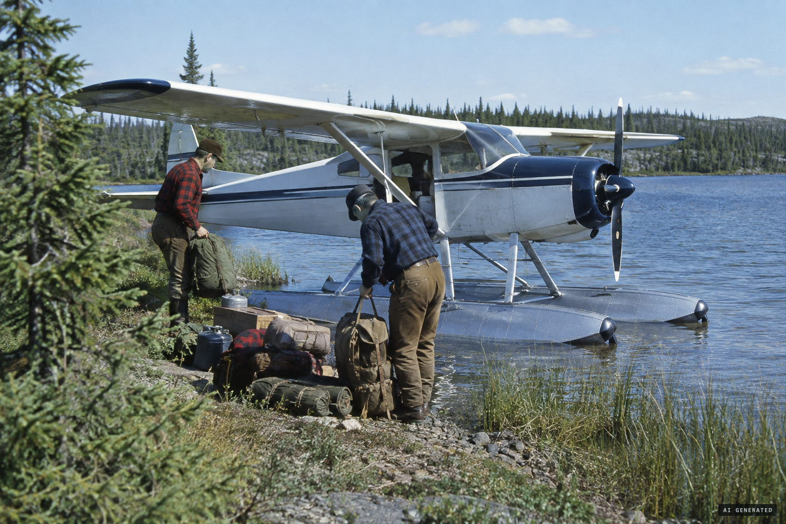 Two prospectors dropped by floatplane at Clan Lake