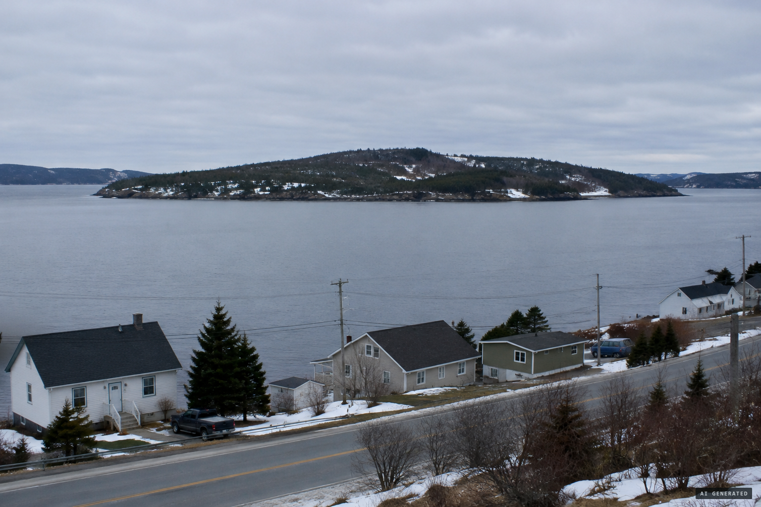 Clarenville on the Northwest Arm, looking across to Random Island