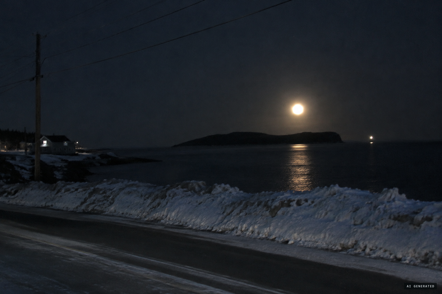 February 23, 2016: a bright object near the moon over the water