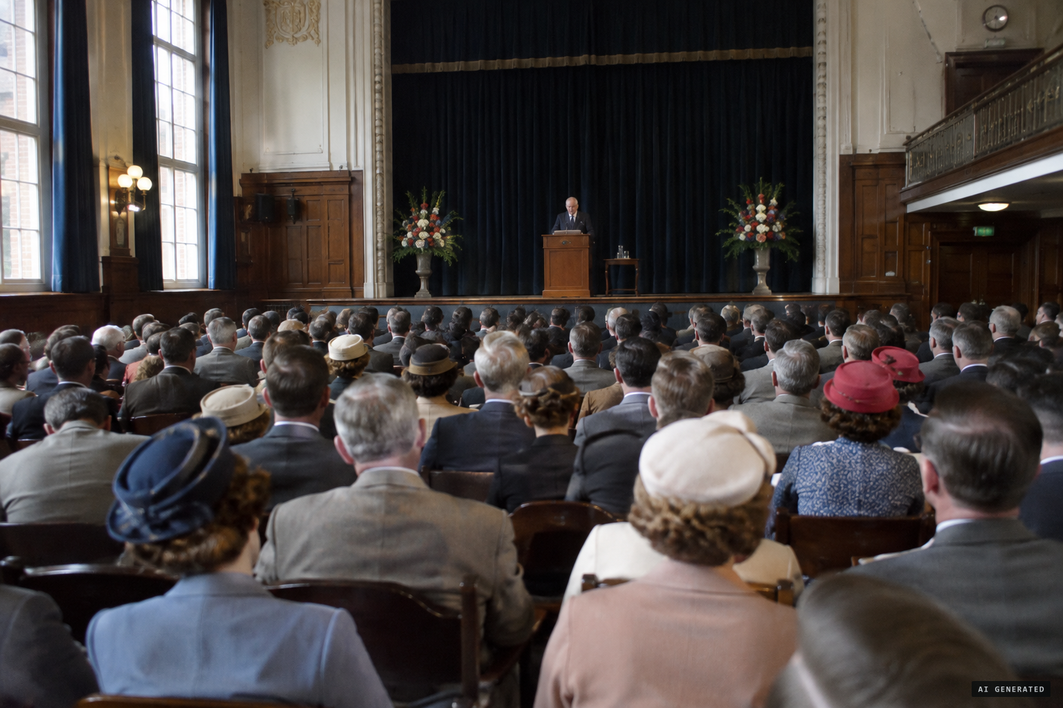 At Caxton Hall, the Aetherius Society's founder predicts flying saucer activity for 17 to 22 September