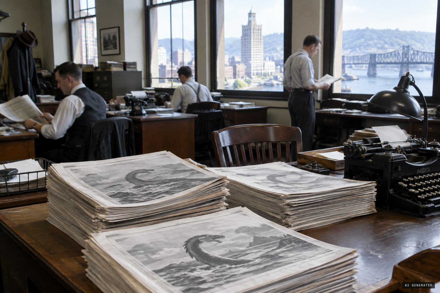 Newspapers carry the story of Colossal Claude that spring