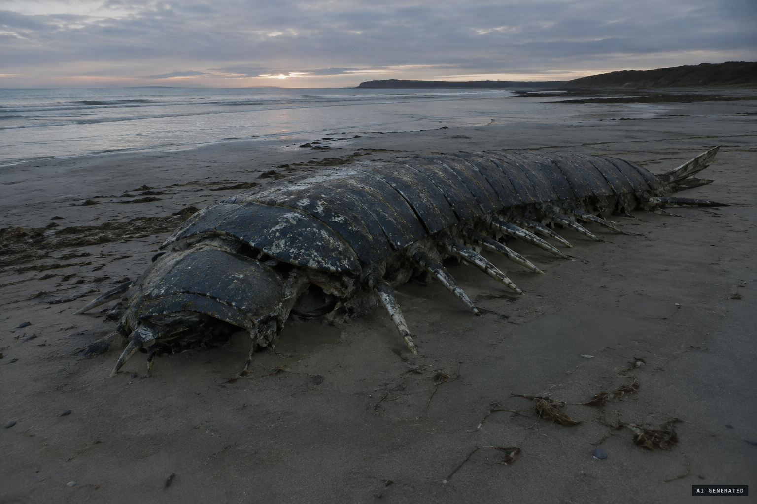Shuker's theory: the hard shell of a giant crustacean, its soft limbs rotted away