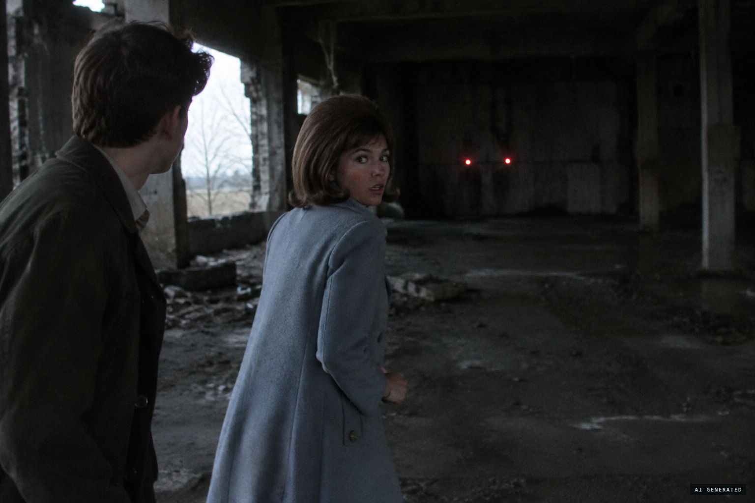 Inside the TNT building, she screams: "Those eyes!"