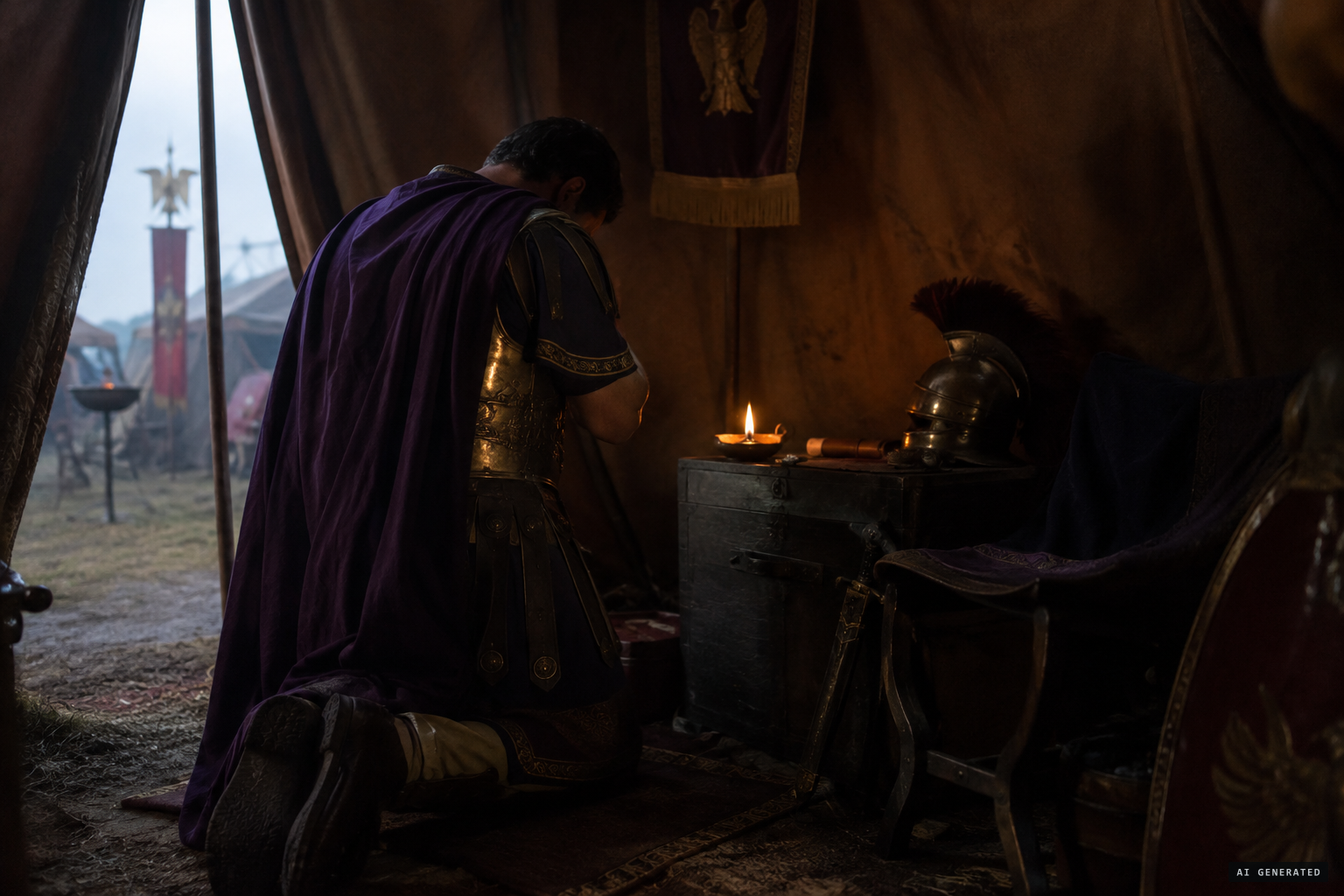 Constantine prays that his father's God will reveal himself