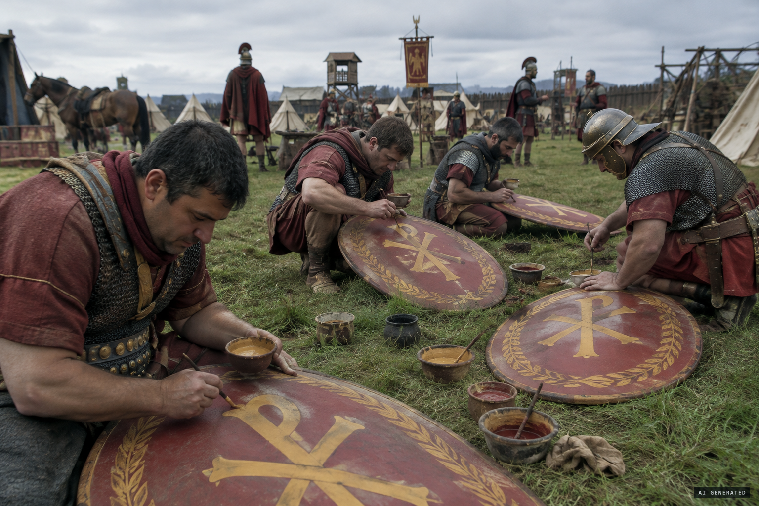 Lactantius: the heavenly sign painted on the soldiers' shields