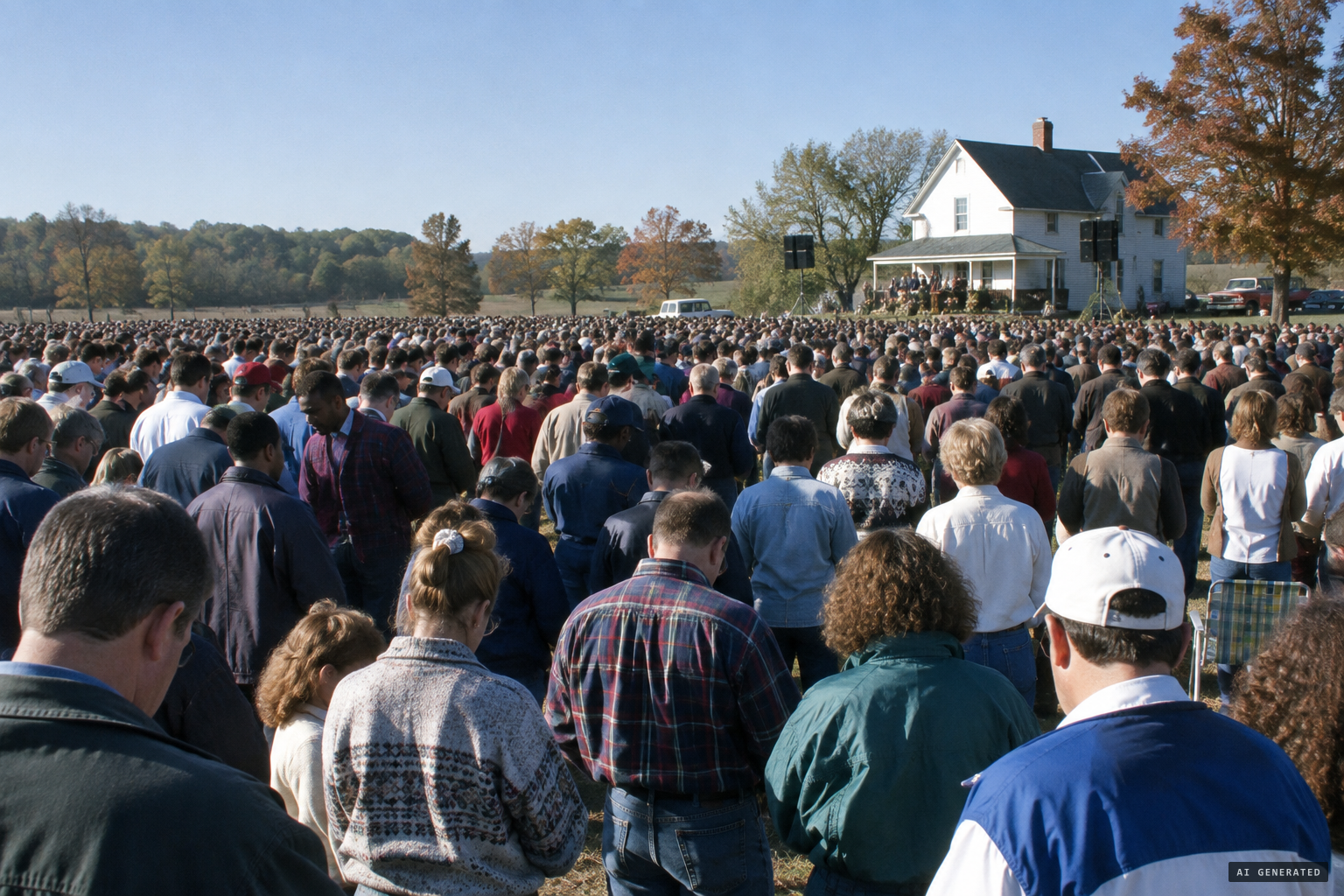 About 100,000 gathered for the final public message