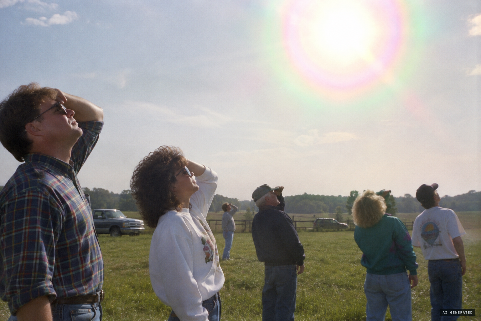 The sun seen spinning and changing colors