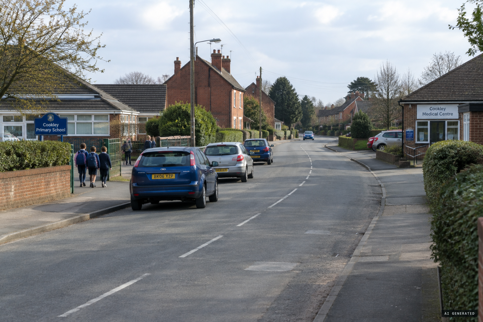 Lea Lane running through the village of Cookley