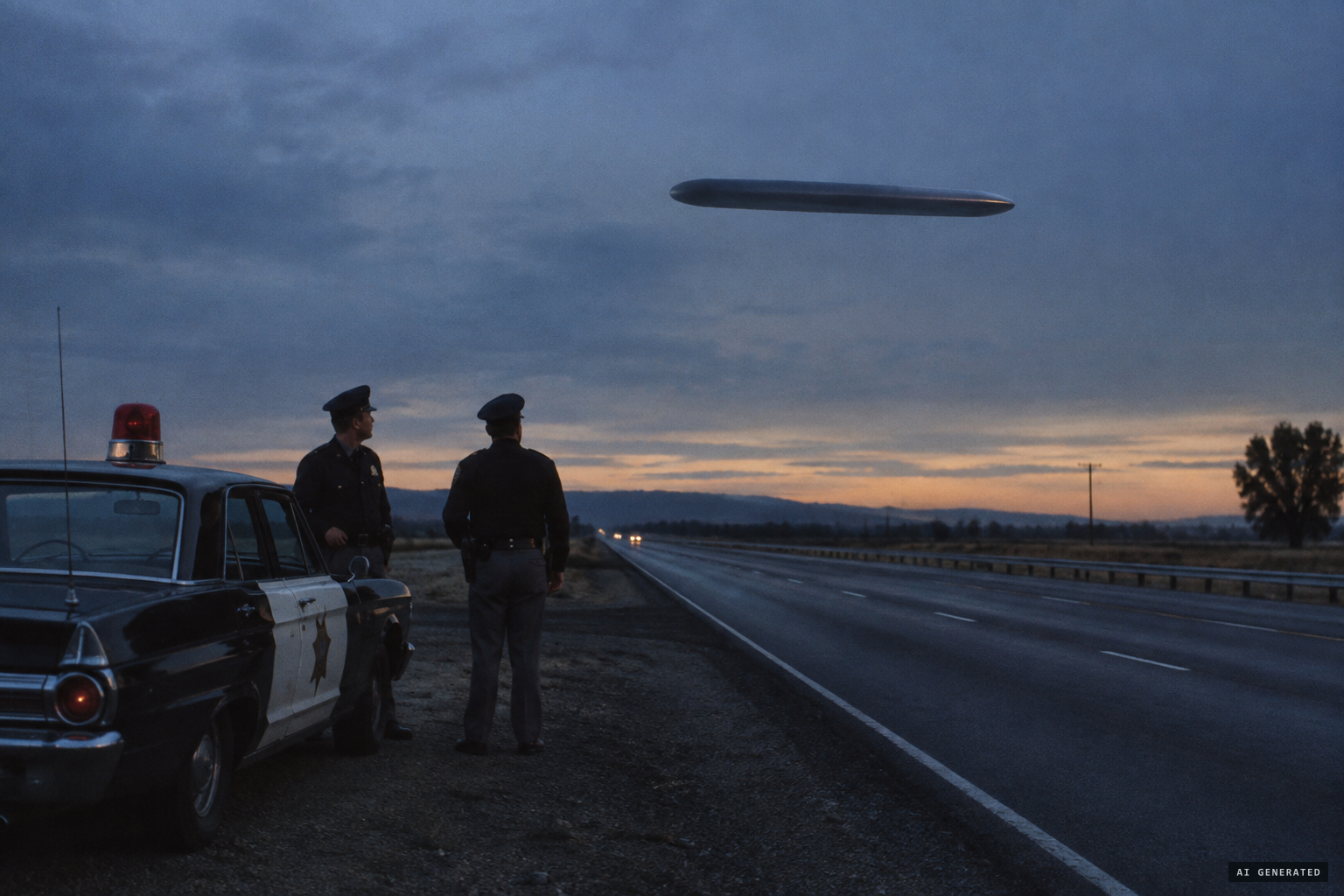 For three to four minutes it hung motionless over the freeway
