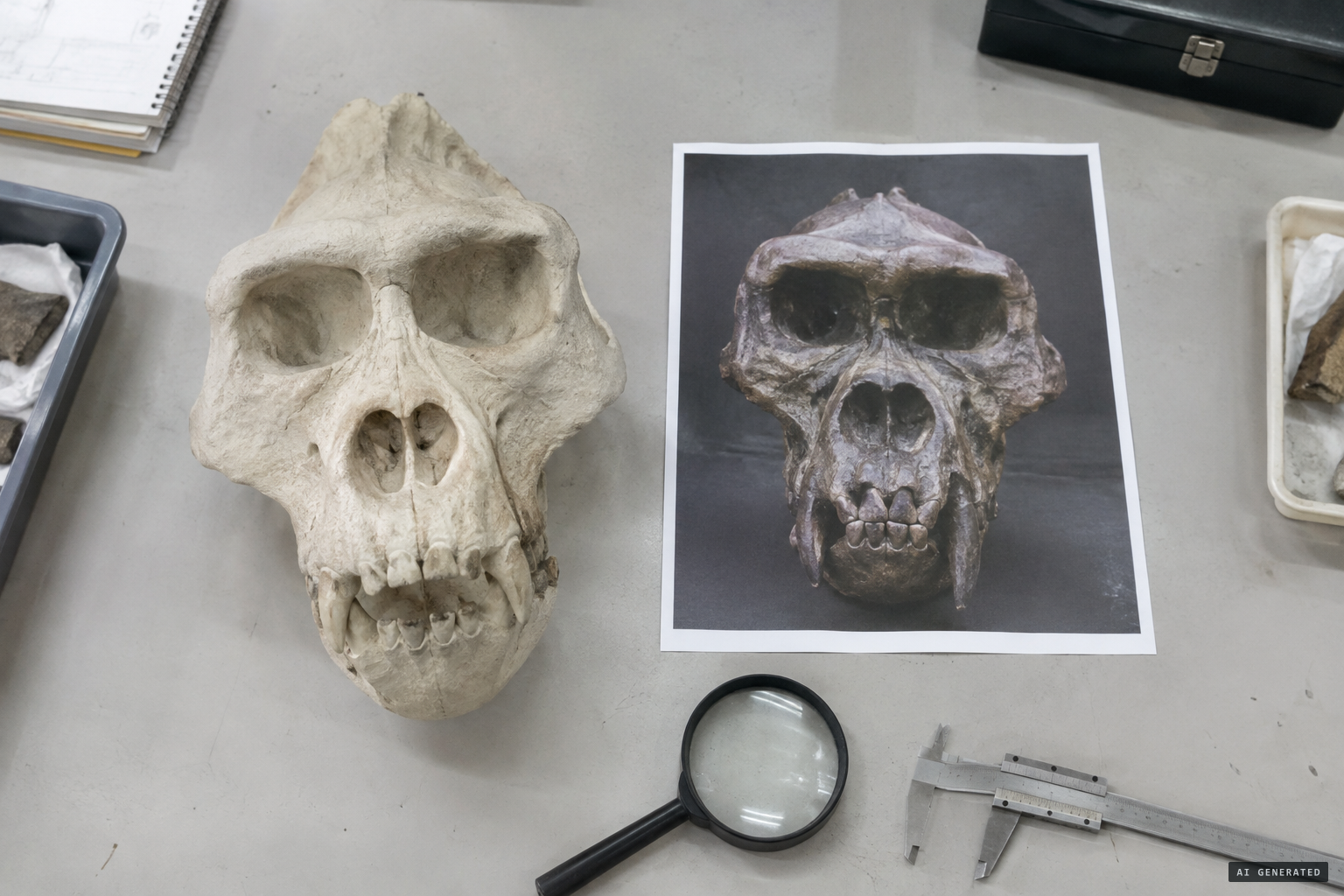 Darren Naish: "undoubtedly a gorilla skull"