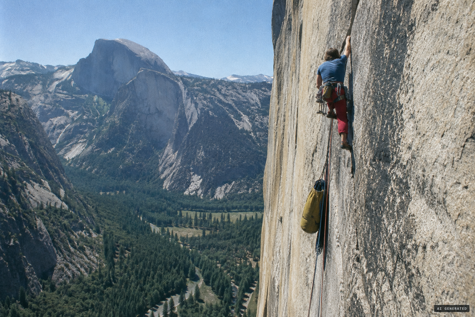 Craig Calonica, speed skier and big-wall climber, on El Capitan
