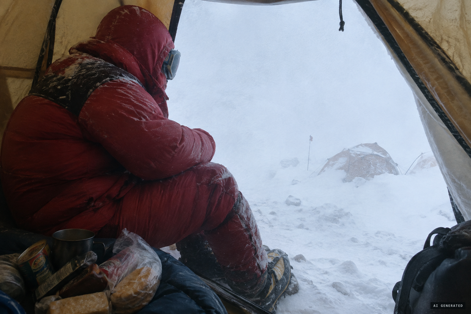 Dehydrated, unable to eat, in snow that never stopped