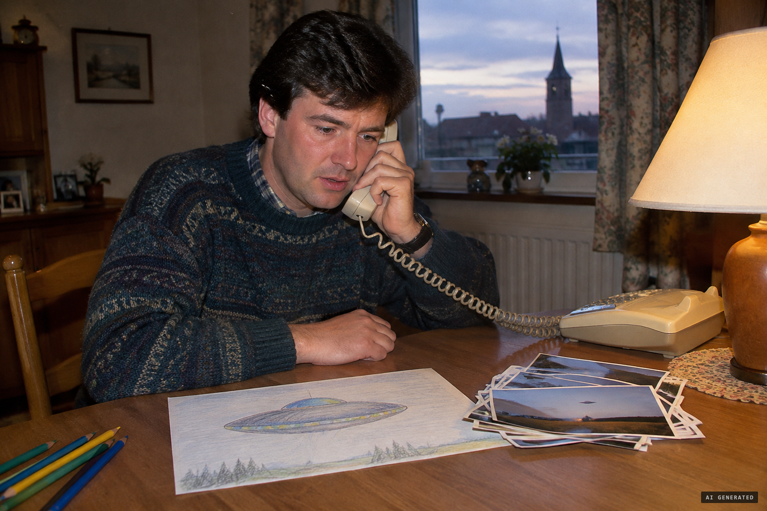 He telephones RAF Pitreavie and sends the MoD his report, photographs and drawing