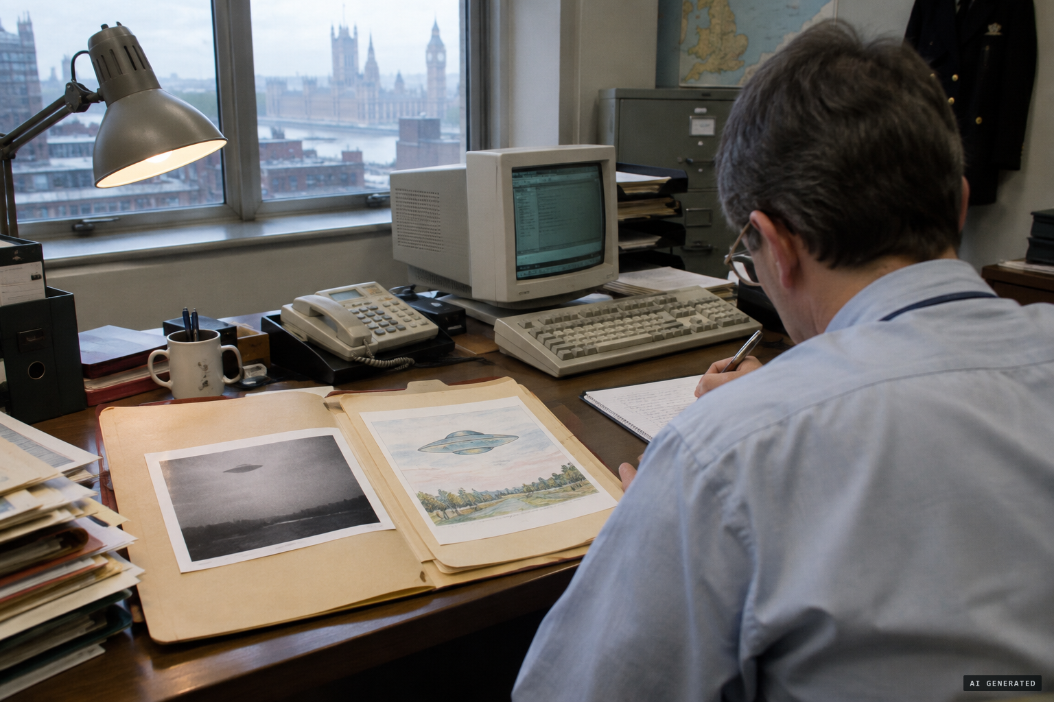 At the MoD's UFO desk, the sighting is recorded