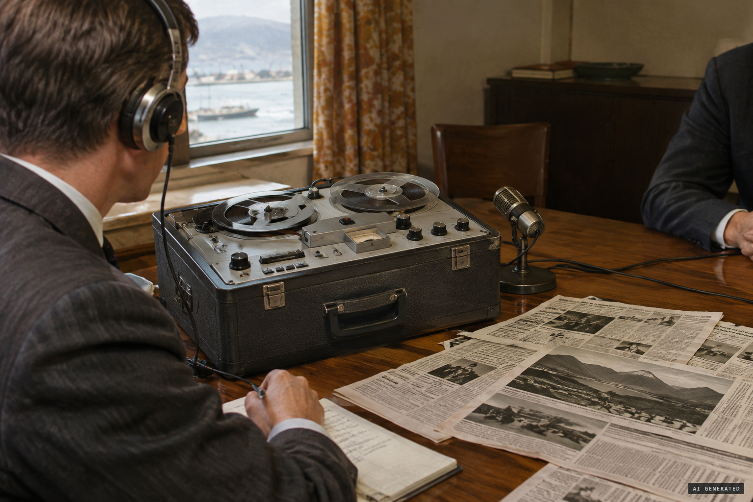 James E. McDonald records an interview with Browning
