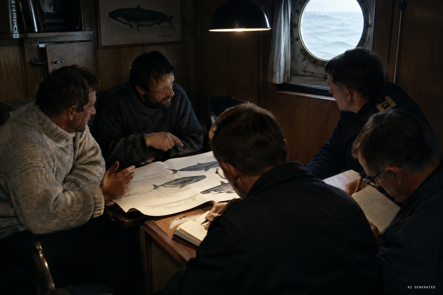 The whalers describe the sighting to Soviet scientists