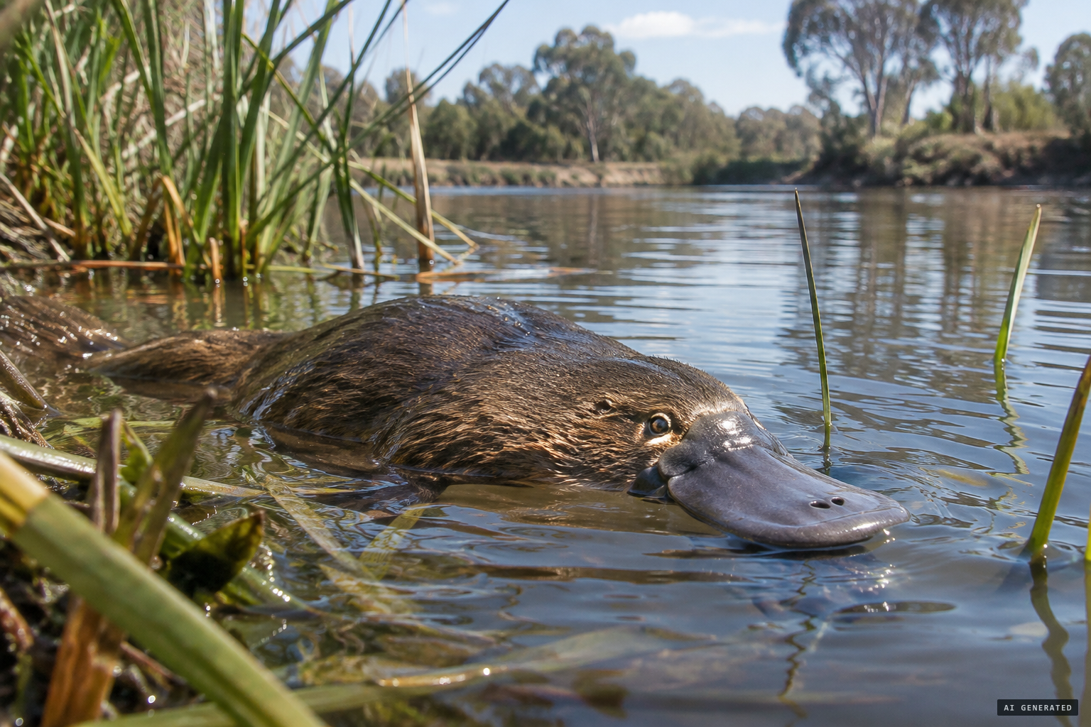 A basking platypus, the reporter's own answer