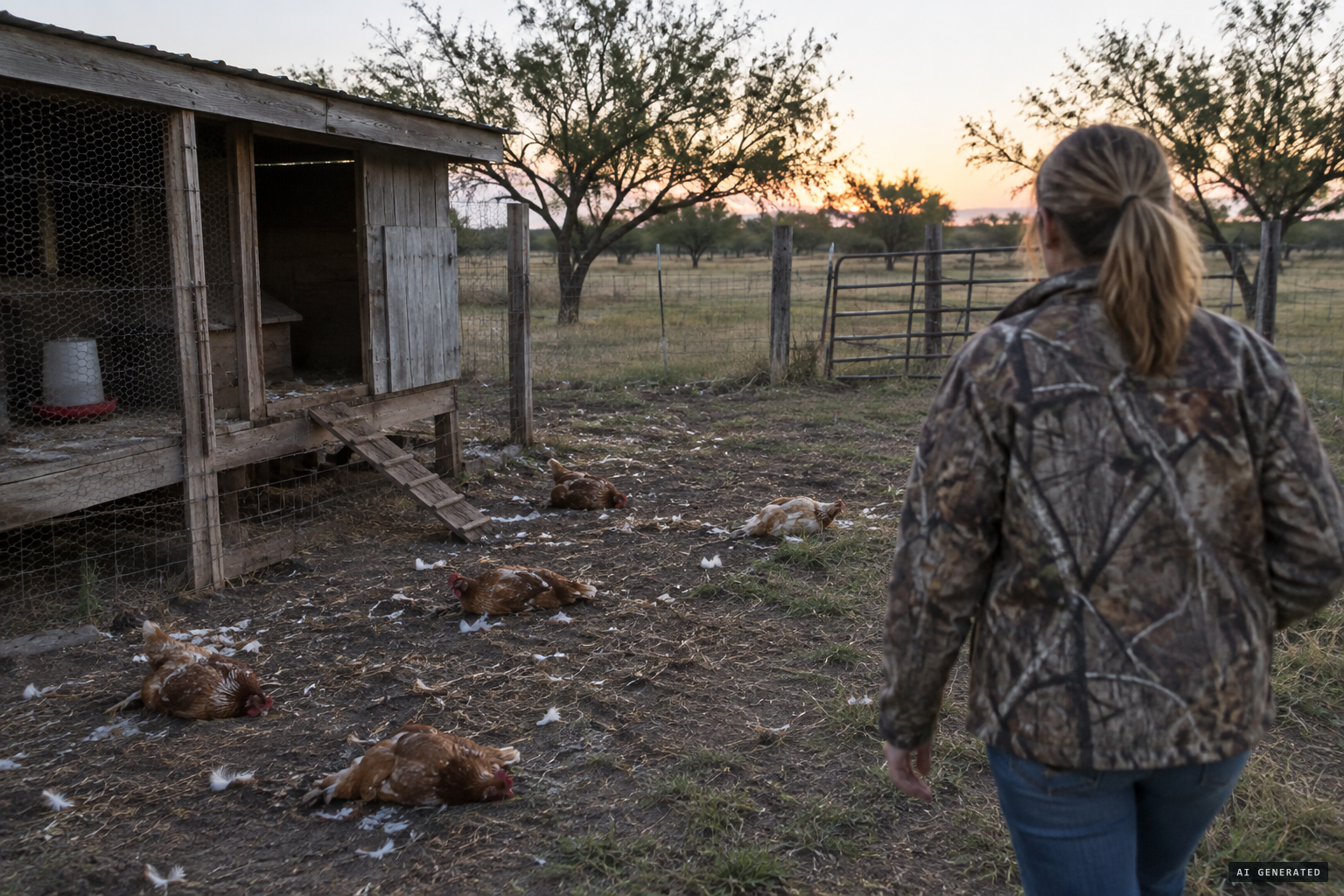 Something was killing her chickens, draining their blood and leaving the meat