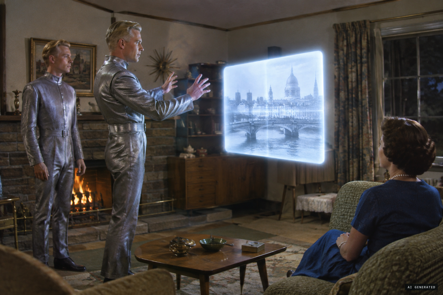 7 January 1958: the visitor returns with his superior and conjures a screen