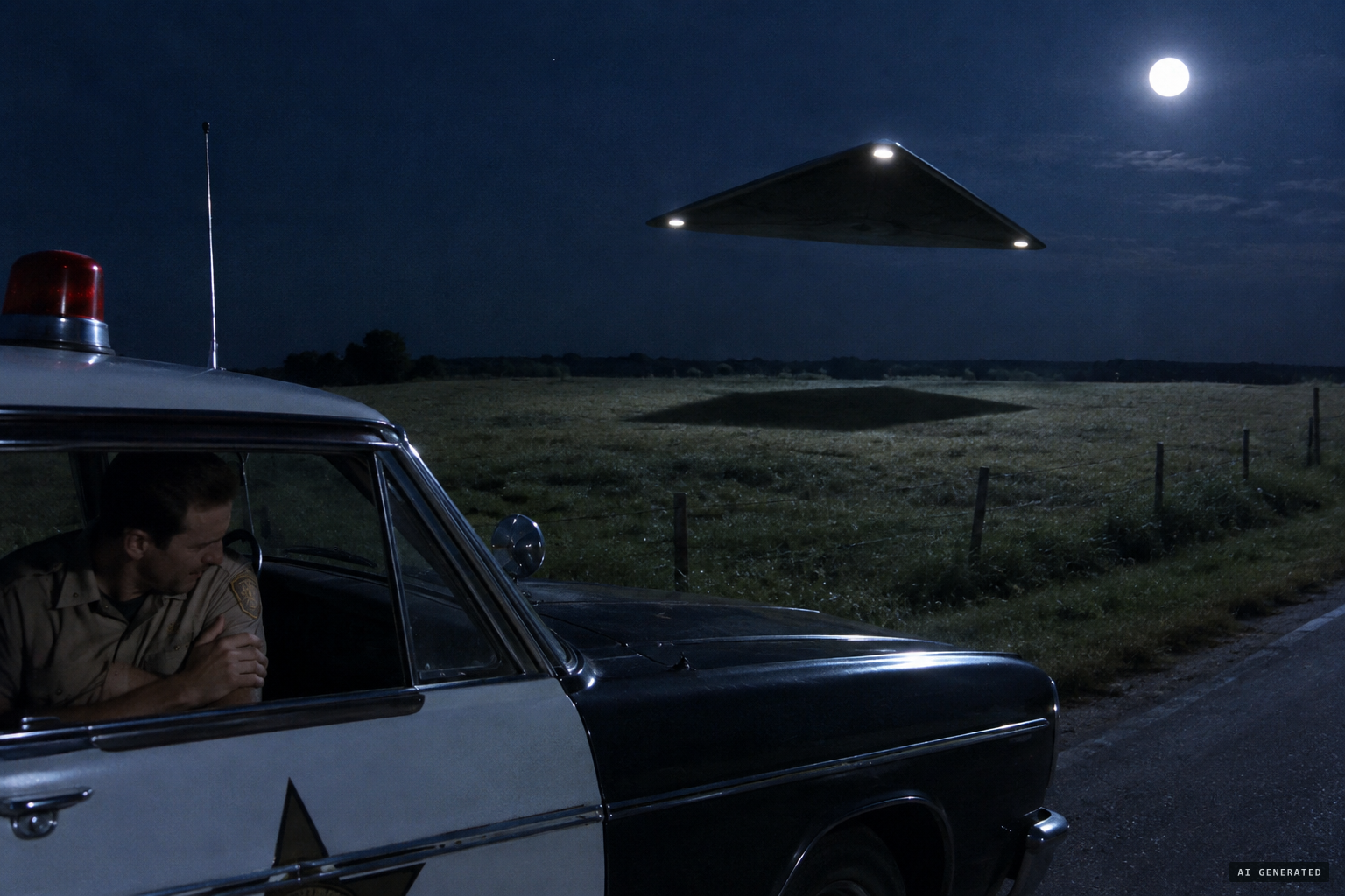 In the moonlight the object casts a shadow, and Goode feels heat on his left arm