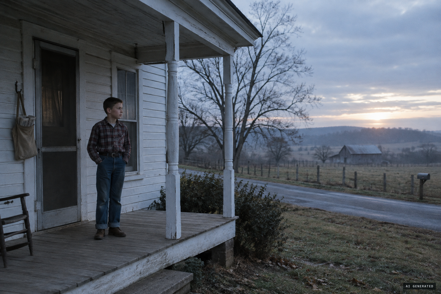 Everett Clark, 12, home alone in Dante on the morning of November 6, 1957