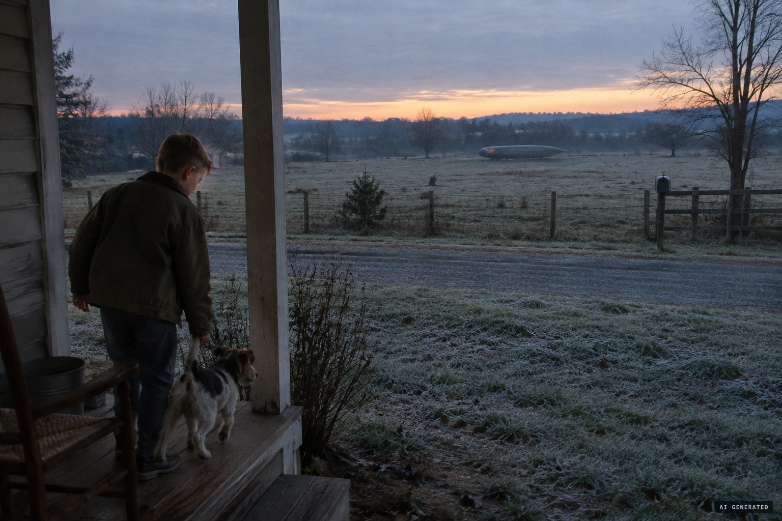 Across the road in Sterchi's pasture, an object Everett did not recognise